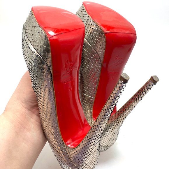 🌷❤️🔥SPRING SALE 🔥 FINAL PRICE🌷💥Christian Louboutin Lady Peep 150 Python 39 - Picture 12 of 12